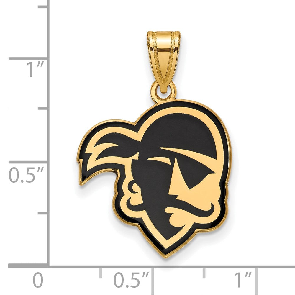 Sterling Silver Gold-plated LogoArt Seton Hall University Pirate Large Enameled Pendant