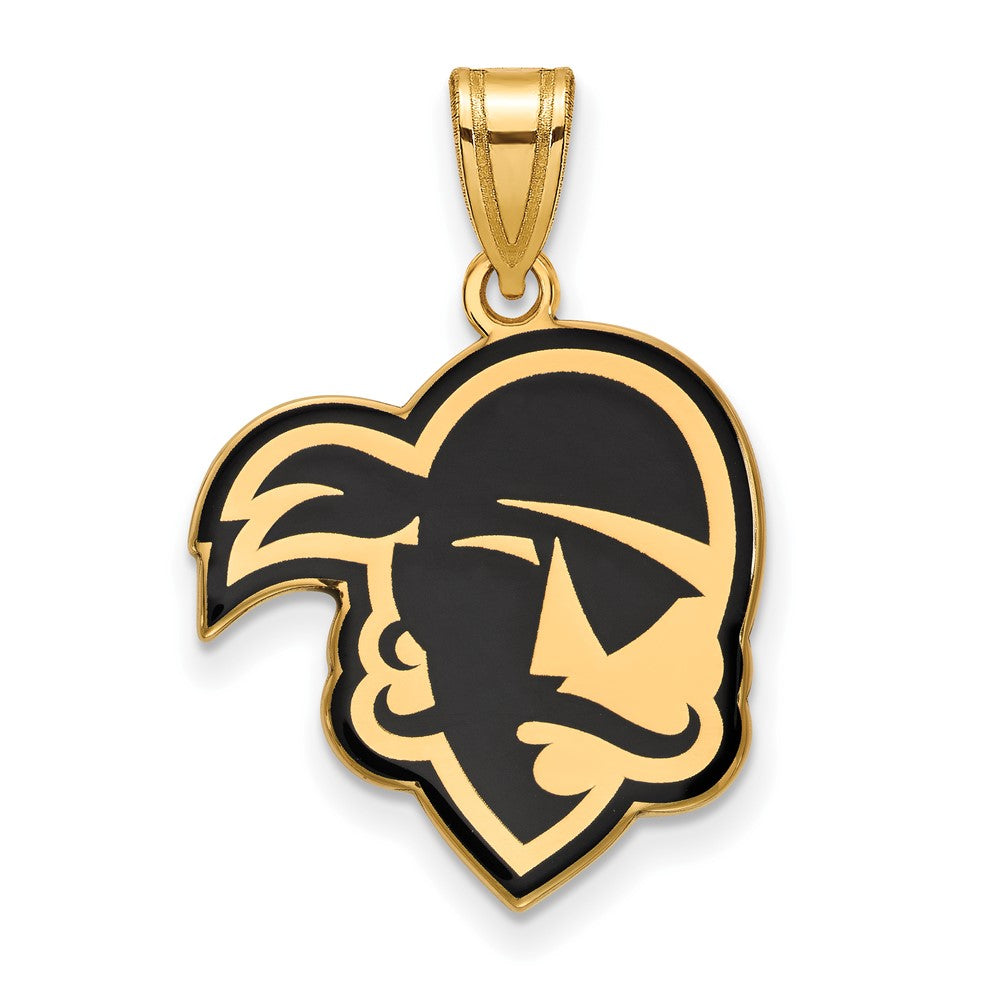 Sterling Silver Gold-plated LogoArt Seton Hall University Pirate Large Enameled Pendant