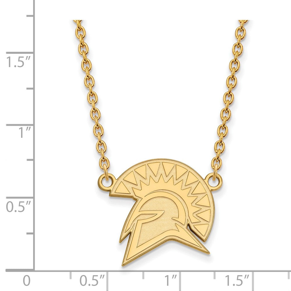 10k Gold LogoArt San Jose State University Spartan Large Pendant 18 inch Necklace