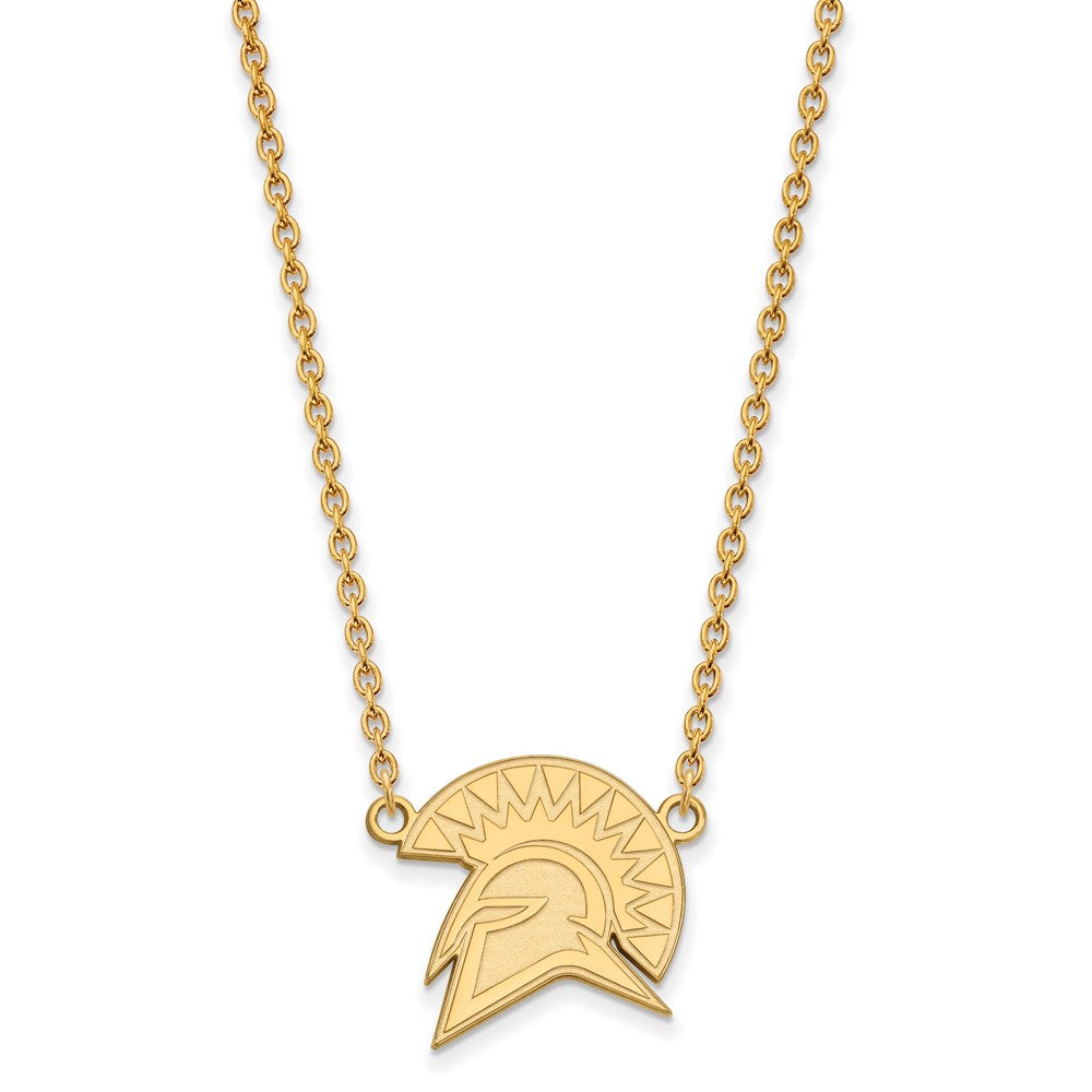 10k Gold LogoArt San Jose State University Spartan Large Pendant 18 inch Necklace