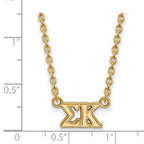 Sterling Silver Gold-plated LogoArt Sigma Kappa Sorority Greek Letters Medium Pendant 18 inch Necklace