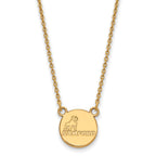 14k Gold LogoArt Samford University Small Disc Pendant 18 inch Necklace