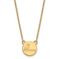 10k Gold LogoArt Samford University Small Disc Pendant 18 inch Necklace