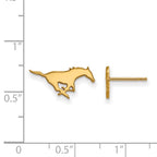 Sterling Silver Gold-plated LogoArt Southern Methodist University Mustang Extra Small Post Earrings