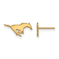 Sterling Silver Gold-plated LogoArt Southern Methodist University Mustang Extra Small Post Earrings
