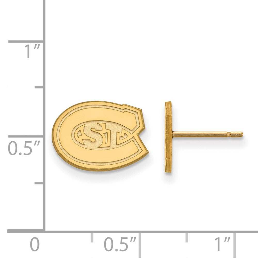 Sterling Silver Gold-plated LogoArt St. Cloud State University Extra Small Post Earrings