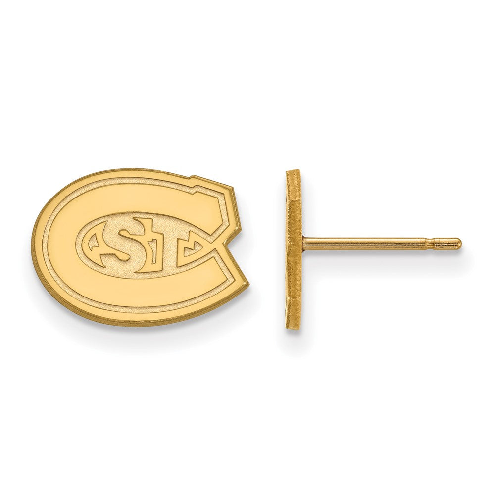 Sterling Silver Gold-plated LogoArt St. Cloud State University Extra Small Post Earrings