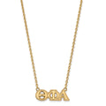 Sterling Silver Gold-plated LogoArt Theta Phi Alpha Sorority Greek Letters Medium Pendant 18 inch Necklace