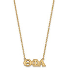 Sterling Silver Gold-plated LogoArt Theta Phi Alpha Sorority Greek Letters Medium Pendant 18 inch Necklace