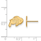 10k Gold LogoArt University of Colorado Buffalo Extra Small Post Earrings