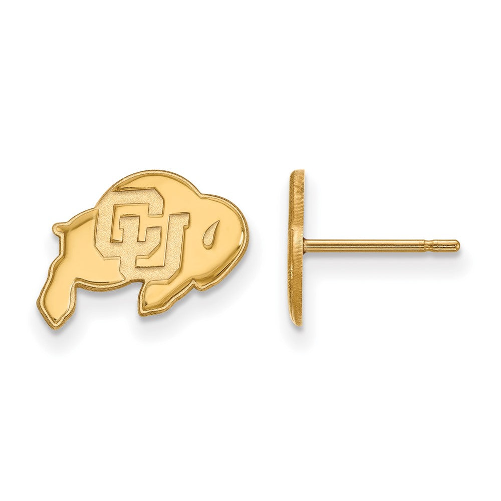 14k Gold LogoArt University of Colorado Buffalo Extra Small Post Earrings