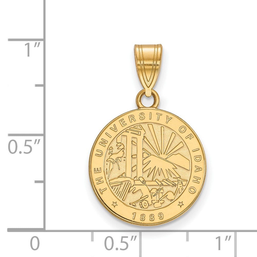 Sterling Silver Gold-plated LogoArt University of Idaho Medium Crest Pendant