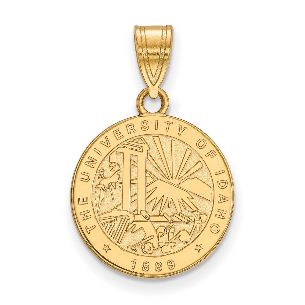 Sterling Silver Gold-plated LogoArt University of Idaho Medium Crest Pendant