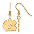 Sterling Silver Gold-plated LogoArt University of North Carolina N-C Small Dangle Earrings