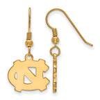 Sterling Silver Gold-plated LogoArt University of North Carolina N-C Small Dangle Earrings