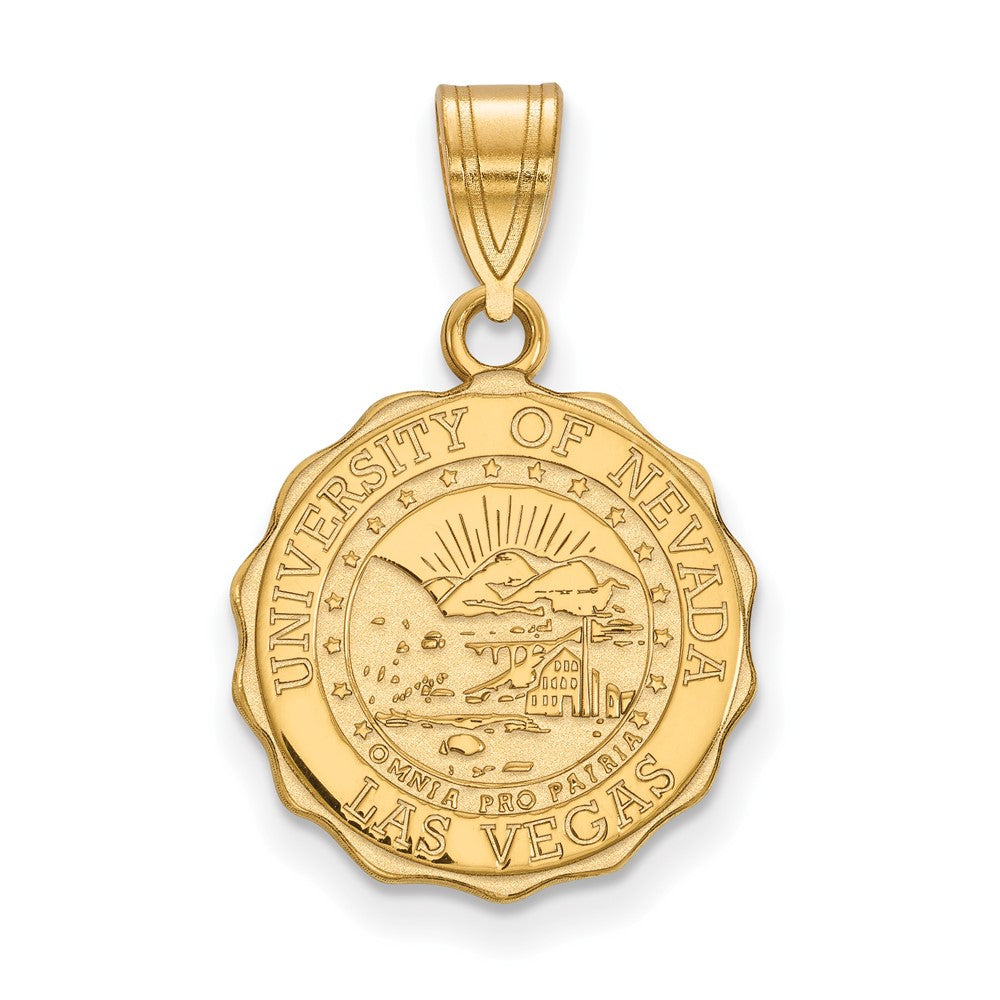 Sterling Silver Gold-plated LogoArt University of Nevada-Las Vegas Medium Crest Pendant