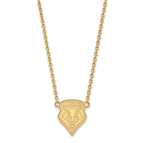 10k Gold LogoArt University of New Mexico Large Pendant 18 inch Necklace