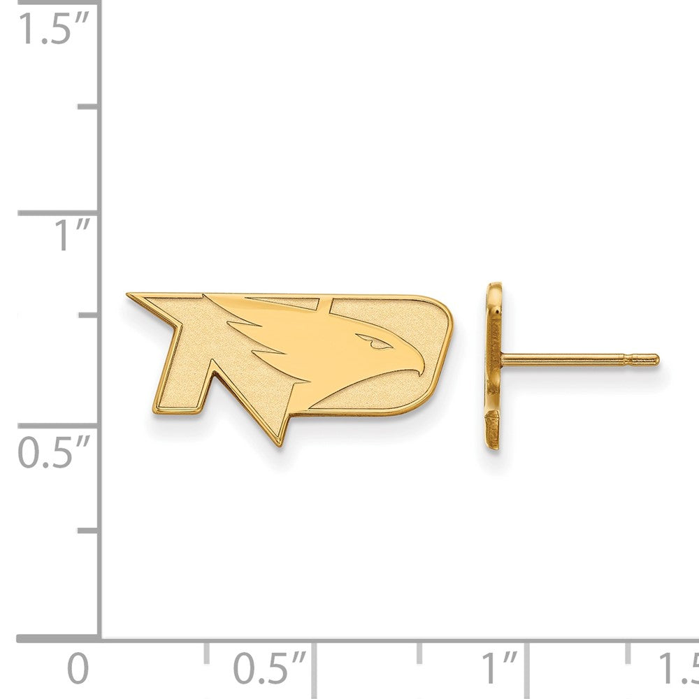 Sterling Silver Gold-plated LogoArt University of North Dakota Extra Small Post Earrings
