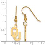 Sterling Silver Gold-plated LogoArt University of Oklahoma O-U Small Dangle Wire Earrings