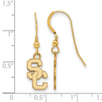 Sterling Silver Gold-plated University of Southern California S-C Small Dangle Wire Earrings