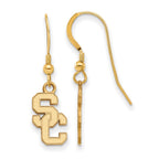 Sterling Silver Gold-plated University of Southern California S-C Small Dangle Wire Earrings