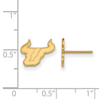 Sterling Silver Gold-plated LogoArt University of South Florida Bull Extra Small Post Earrings