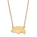 Sterling Silver Gold-plated LogoArt University of Southern Mississippi Eagle Small Pendant 18 inch Necklace