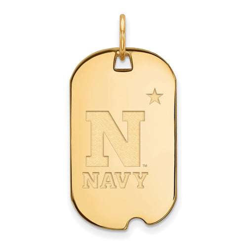 10k Gold LogoArt US Naval Academy Small Dog Tag Pendant