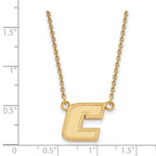 Sterling Silver Gold-plated LogoArt University of Tennessee at Chattanooga Letter C Small Pendant 18 inch Necklace