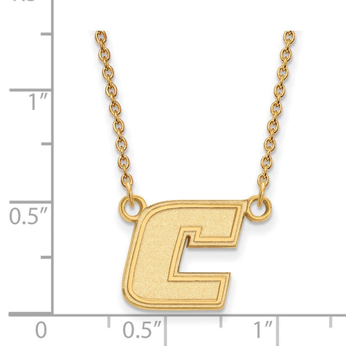 10k Gold LogoArt University of Tennessee at Chattanooga Letter C Small Pendant 18 inch Necklace