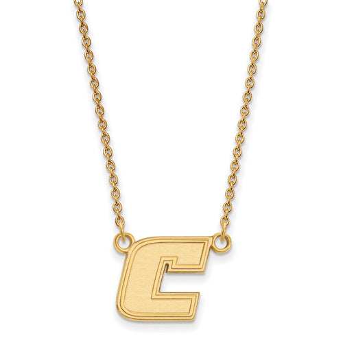10k Gold LogoArt University of Tennessee at Chattanooga Letter C Small Pendant 18 inch Necklace