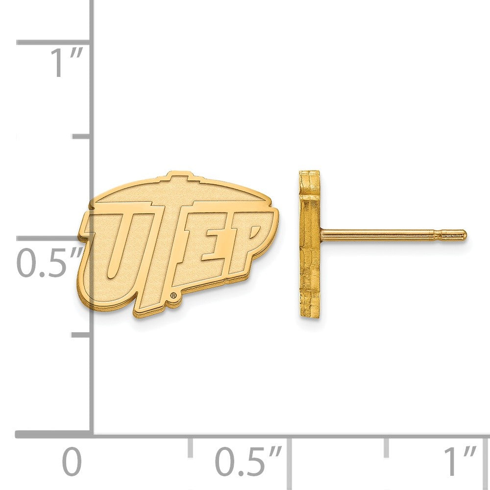 Sterling Silver Gold-plated LogoArt University of Texas at El Paso Extra Small Post Earrings