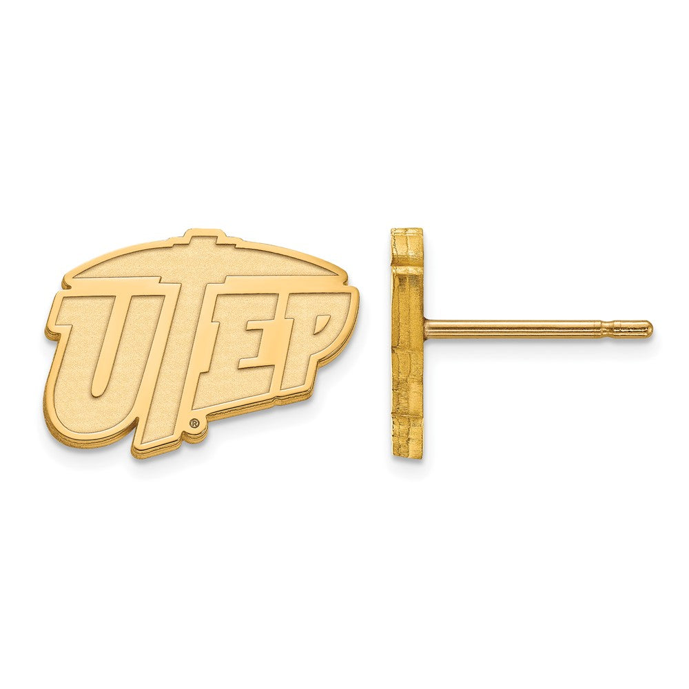 Sterling Silver Gold-plated LogoArt University of Texas at El Paso Extra Small Post Earrings