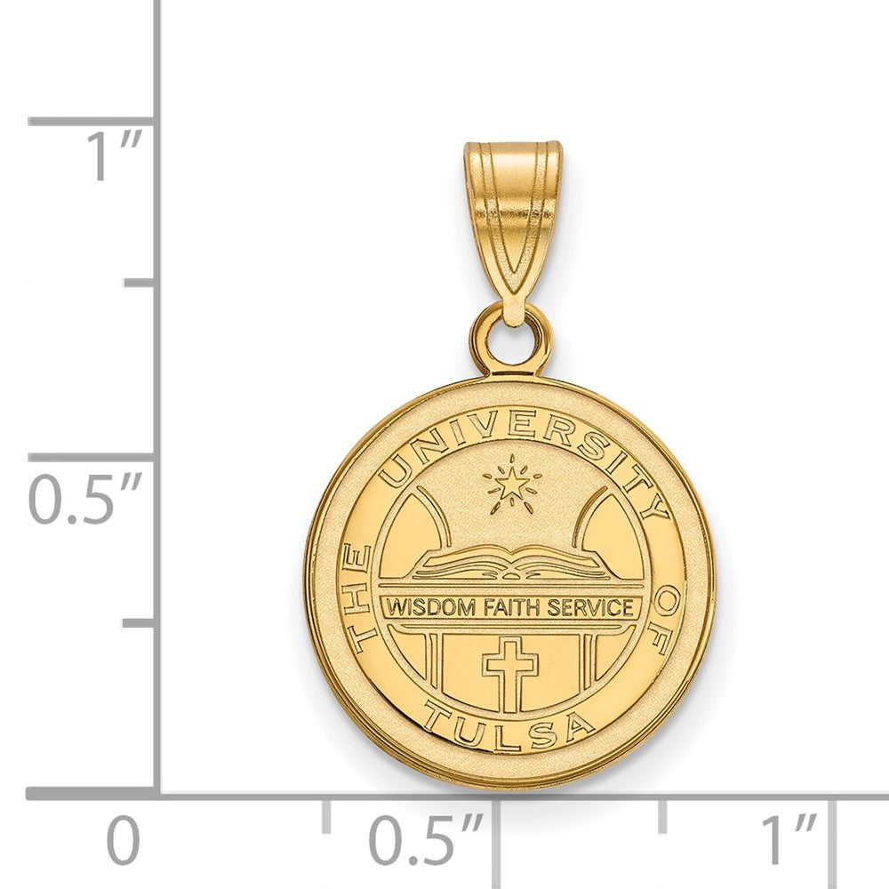 Sterling Silver Gold-plated LogoArt University of Tulsa Medium Crest Pendant