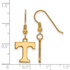 Sterling Silver Gold-plated LogoArt University of Tennessee Letter T Small Dangle Wire Earrings