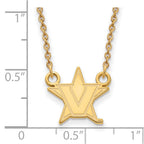 Sterling Silver w/GP LogoArt Vanderbilt University Small Pendant w/Necklace
