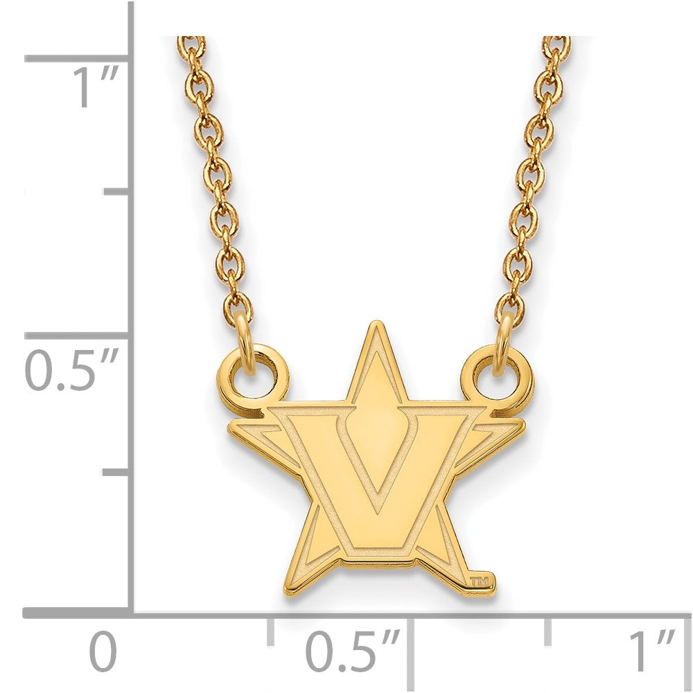10ky LogoArt Vanderbilt University Small Pendant w/Necklace
