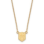 Sterling Silver Gold-plated NHL LogoArt NHL Vegas Golden Knights Small Pendant 18 inch Necklace