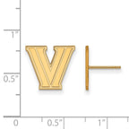 14k Gold LogoArt Villanova University Letter V Small Post Earrings