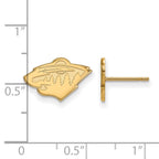 Sterling Silver Gold-plated NHL LogoArt Minnesota Wild Extra Small Post Earrings