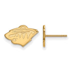 14k Gold NHL LogoArt Minnesota Wild Extra Small Post Earrings