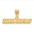 Sterling Silver Gold-plated LogoArt Rice University Owls Medium Pendant