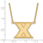 Sterling Silver Gold-plated LogoArt Xavier University Letter X Large Pendant 18 inch Necklace