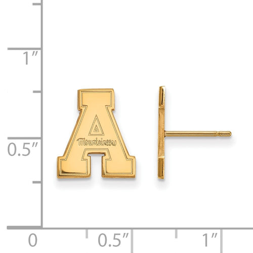 10k Gold LogoArt Appalachian State University Small Post Earrings
