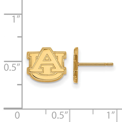 10k Gold LogoArt Auburn University A-U Extra Small Post Earrings