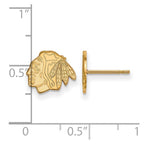 10k Gold NHL LogoArt Chicago Blackhawks Extra Small Post Earrings