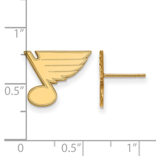 10k Gold NHL LogoArt St. Louis Blues Small Post Earrings