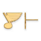 Sterling Silver Gold-plated NHL LogoArt St. Louis Blues Small Post Earrings
