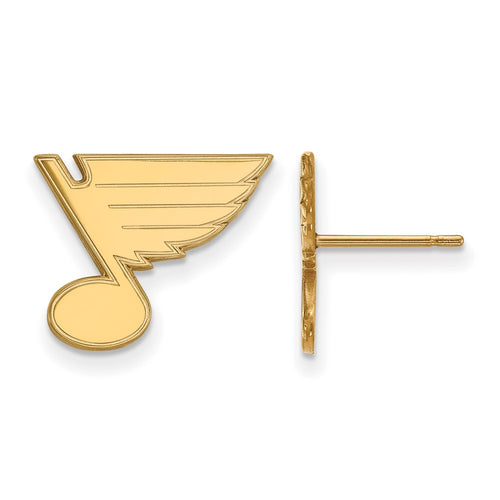 10k Gold NHL LogoArt St. Louis Blues Small Post Earrings