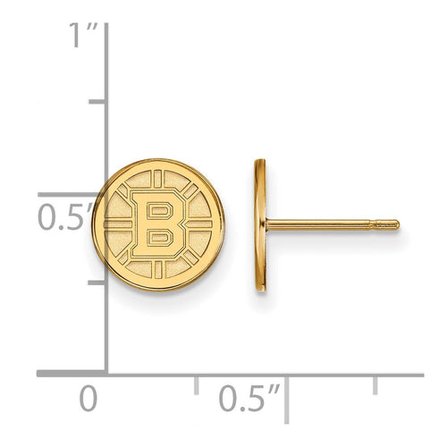 10k Gold NHL LogoArt Boston Bruins Extra Small Post Earrings